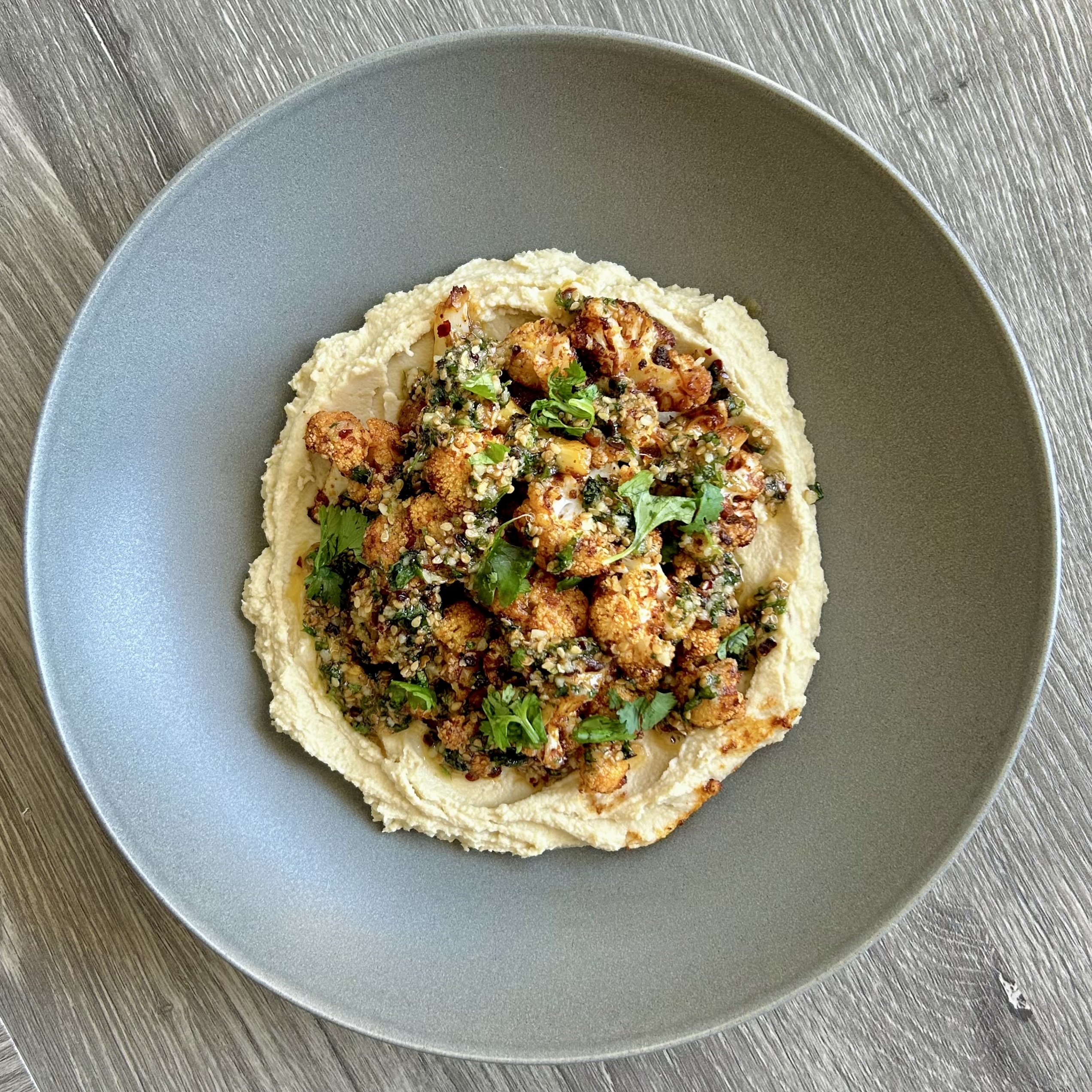 Roasted Cauliflower with Hummus